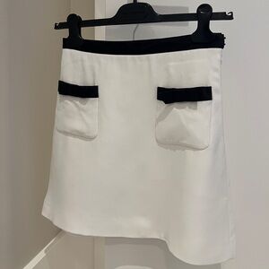Miu Miu White Mini Skirt with Black Trim